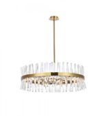 Serephina 36 inch crystal round chandelier light in satin gold