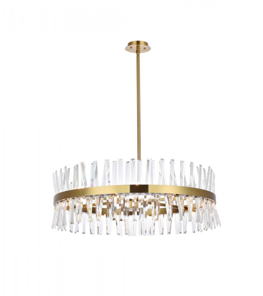 6200D36SG Serephina 36 inch crystal round chandelier light in satin gold - Image 1