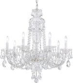 Schonbek Sterling 7 Light 25in x 26in Chandelier in Silver with Clear Heritage Hand-Cut Crystal - Image 9