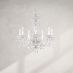 Schonbek Sterling 7 Light 25in x 26in Chandelier in Silver with Clear Heritage Hand-Cut Crystal - Image 7
