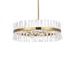 Serephina 36 inch crystal round chandelier light in satin gold - Image 7