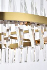 Serephina 36 inch crystal round chandelier light in satin gold - Image 6