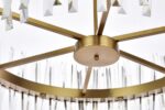 Serephina 36 inch crystal round chandelier light in satin gold - Image 3