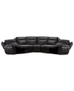 Lenardo 5-Pc. Leather Sectional with 2 Power Motion Recliners, USB Charging and more - Color:Espresso - Image 6