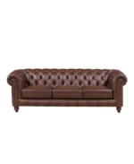 Alton Bay 91" Top Grain Leather Sofa Couch (3in1) - Color:Caramel Brown