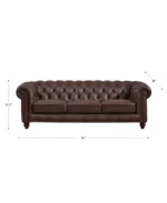 Alton Bay 91" Top Grain Leather Sofa Couch (3in1) - Color:Caramel Brown - Image 8