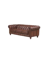 Alton Bay 91" Top Grain Leather Sofa Couch (3in1) - Color:Caramel Brown - Image 3
