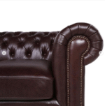 Alexandon Leather Chesterfield Tufted Sofa (3in1) with Roll Arm -  Color: Espresso - Image 3