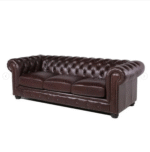 Alexandon Leather Chesterfield Tufted Sofa (3in1) with Roll Arm -  Color: Espresso - Image 5